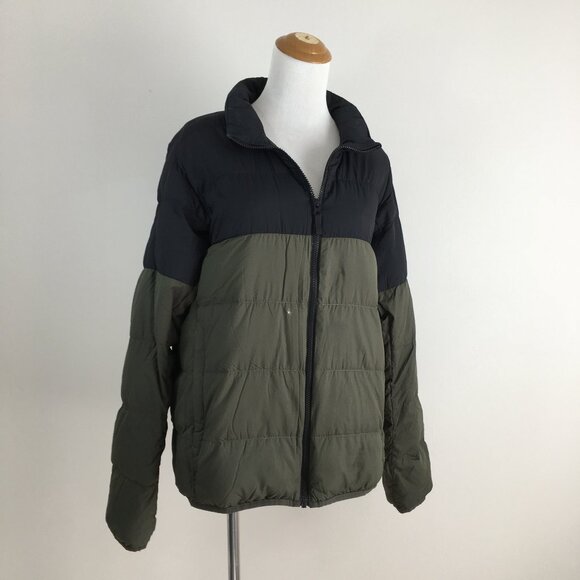 UNIQLO Green Black Zip Pockets Ultra Light Down Filling Lightweight Jacket - Picture 1 of 15